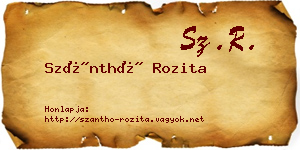 Szánthó Rozita névjegykártya